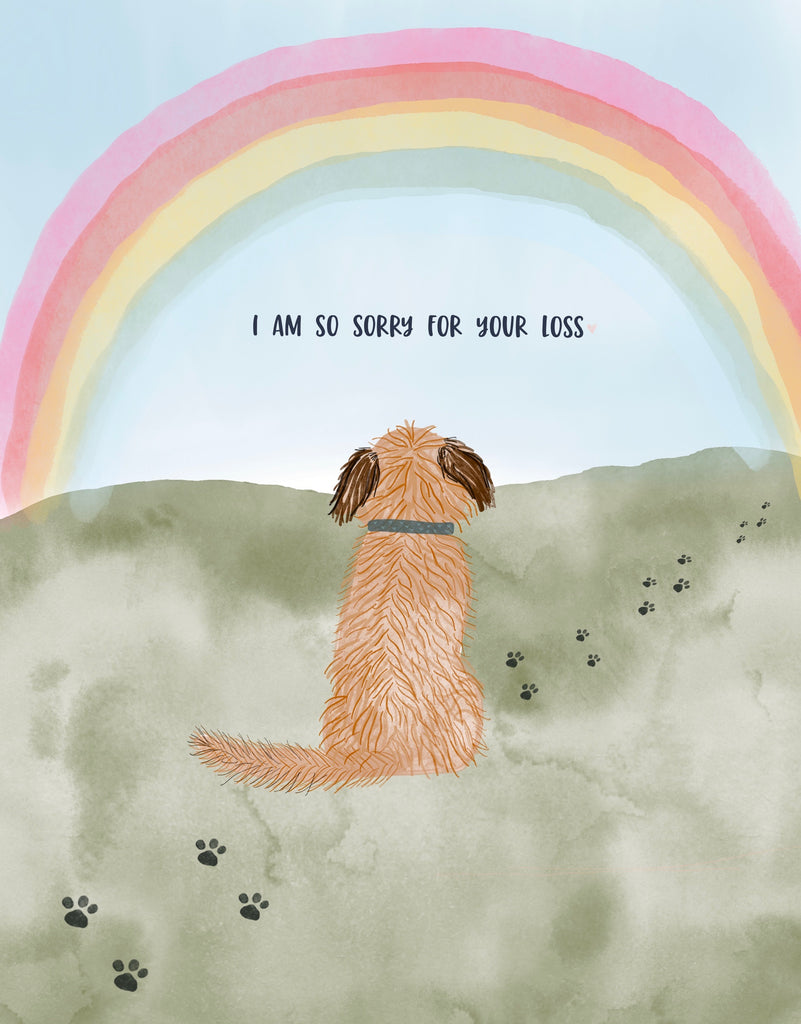 Dog Speak Rainbow Bridge Sympathy Card – Trauerkarte Für Verstorbene Haustiere, 12,1x17,1 Cm